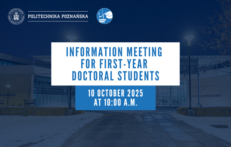 graphic presenting information about an information meeting for first-year doctoral students on 10 October at 10:00 a.m.