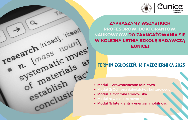 Poster informing about the research school within EUNICE.