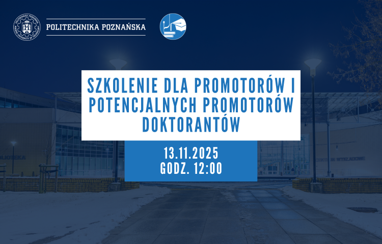 Infografika o szkoleniu dla promotorów w dniu 13 listopada o godz. 12:00.