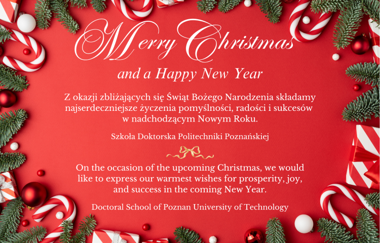 Kartka świąteczna z życzeniami wszelkiej pomyślności z okazji świąt bożego narodzenia oraz nowego roku.